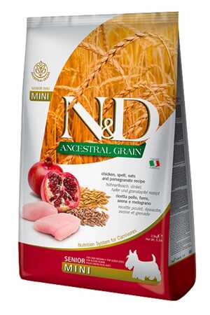 N&D - ND Düşük Tahıllı Tavuklu Narlı Mini Irk Yaşlı Köpek Maması 2.5kg