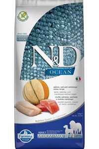 N&D - ND Ocean Tahılsız Somon Morina Balığı ve Kavunlu Büyük ve Orta Irk Yetişkin Köpek Maması 12kg N&D - ND Ocean Tahılsız Somon Morina Balığı ve Kavunlu Büyük ve Orta Irk Yetişkin Köpek Maması 12kg