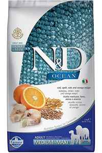 N&D - ND Ocean Düşük Tahıllı Morina Balığı ve Portakallı Orta ve Büyük Irk Yetişkin Köpek Maması 2,5kg N&D - ND Ocean Düşük Tahıllı Morina Balığı ve Portakallı Orta ve Büyük Irk Yetişkin Köpek Maması 2,5kg