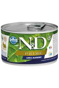 N&D - ND Prime Tahılsız Kuzu Eti ve Yaban Mersinli Yetişkin Yetişkin Köpek Konservesi 140gr