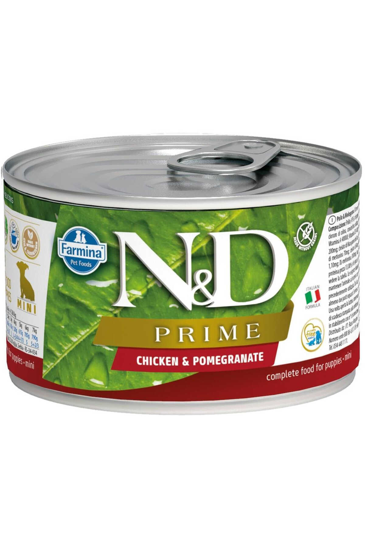 ND Prime Tahılsız Tavuk ve Narlı Yetişkin Köpek Konservesi 140gr