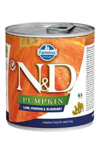 ND Pumpkin Tahılsız Kuzu Eti Balkabağı ve Yaban Mersinli Yavru Köpek Konservesi 285gr