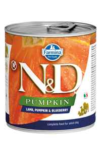 N&D - ND Pumpkin Tahılsız Kuzu Eti Balkabağı ve Yaban Mersinli Yetişkin Köpek Konservesi 285gr