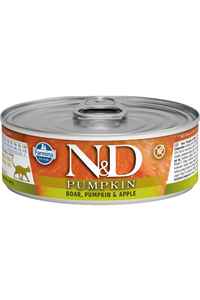 N&D - ND Pumpkin Tahılsız Yaban Domuzu Balkabağı ve Elmalı Yetişkin Kedi Konservesi 80gr