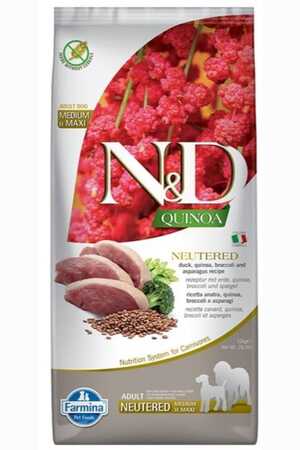 N&D - N&D Quinoa Kısırlaştırılmış Ördek ve Brokoli Büyük ve Orta Irk Yetişkin Köpek Maması 12kg