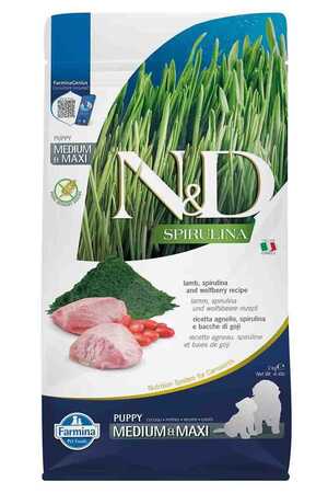 N&D - N&D Spirulina Kuzu Etli Orta ve Büyük Irk Yavru Köpek Maması 2kg
