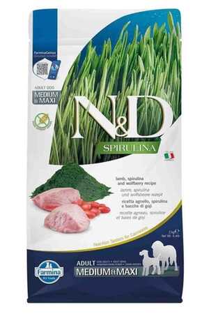N&D - N&D Spirulina Kuzulu Orta ve Büyük Irk Tahılsız Yetişkin Köpek Maması 2kg