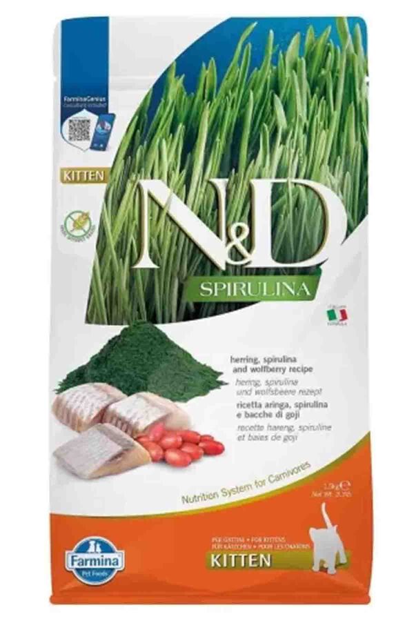 N&D Spirulina Ringa Balıklı Tahılsız Yavru Kedi Maması 1,5kg - 2