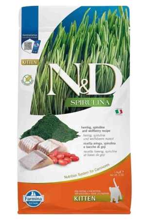 N&D Spirulina Ringa Balıklı Tahılsız Yavru Kedi Maması 1,5kg - Thumbnail (1)