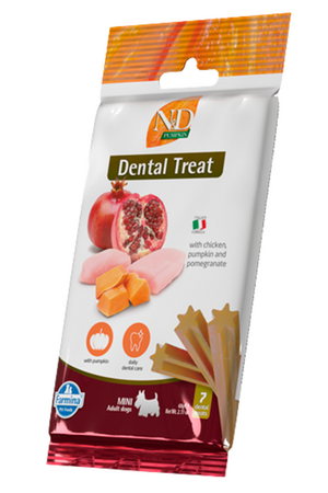 N&D - N&D Treat Dental Tavuklu Balkabaklı Küçük Irk Köpek Ödülü 60gr (7 Adet)