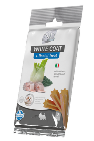 N&D Treat Dental White Levrek Rezene ve Spirulina Küçük Irk Köpek Ödülü 60gr (7adet) - Thumbnail