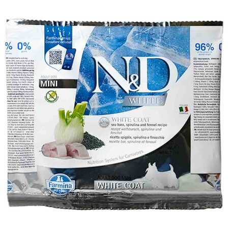 N&D - ND White Levrek Spirulina Küçük Irk Yetişkin Köpek Maması 100gr