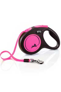 FLEXI - New Neon Pembe Medium(M) 5m Şerit Gezdirme Kayışı