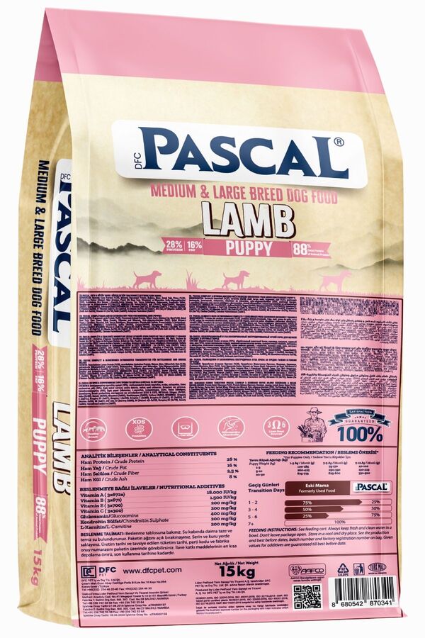 Pascal Kuzulu ve Pirinçli Yavru Köpek Maması 15kg