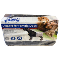 PAWISE - Pawise Köpek Alt Bağlama Bezi XL-Siyah 12 Adet