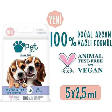Pet Love Doğal Argan Yağlı 10-20kg Köpekler İçin Tüy Bakım Yağı 5x2,5ml - Thumbnail (1)