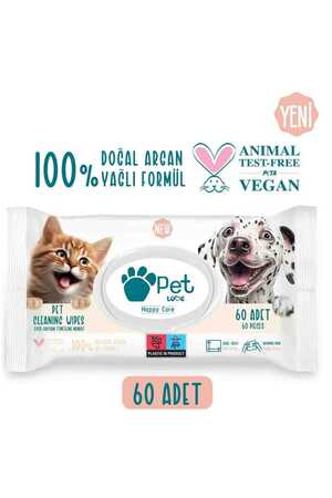 Pet Love Evcil Hayvan Temizleme Mendili 60lı - Thumbnail (1)