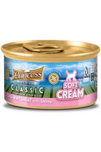 EvineMama - Princess Classic Soft Cream Beyaz Ton Balıklı ve Karidesli Yetişkin Kedi Sıvı Krema 50gr