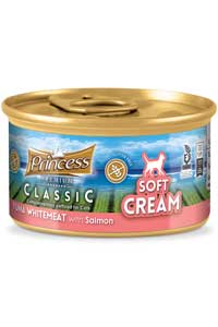 EvineMama - Princess Classic Soft Cream Beyaz Ton Balıklı ve Somonlu Yetişkin Kedi Sıvı Krema 50gr