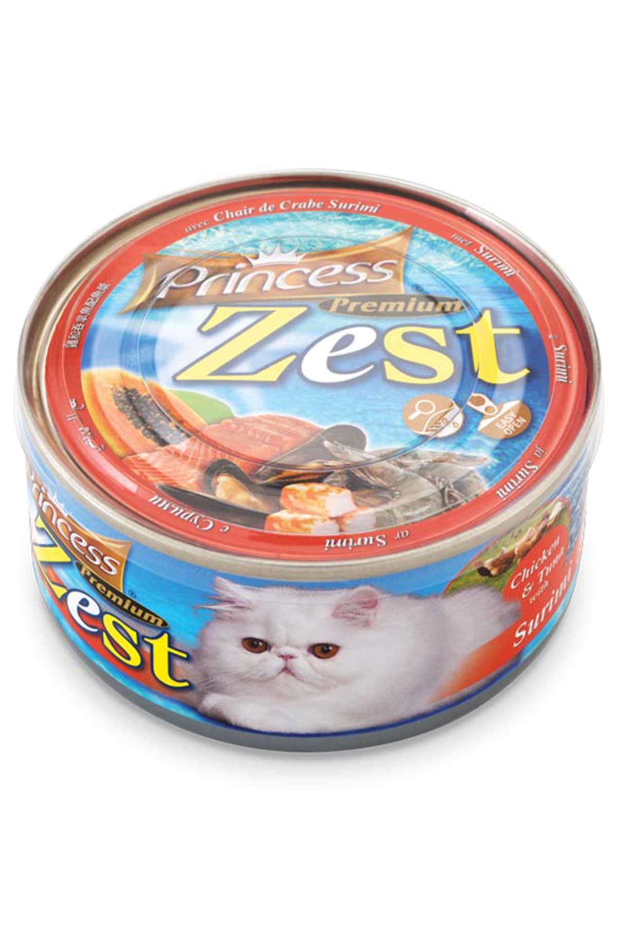 Princess Zest Ton Balığı Surimili ve Tavuklu Yetişkin Kedi Konservesi 170gr Princess Zest Ton Balığı Surimili ve Tavuklu Yetişkin Kedi Konservesi 170gr
