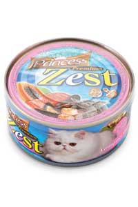 EvineMama - Princess Zest Beyaz Karidesli Ton Balıklı ve Tavuklu Yetişkin Kedi Konservesi 170gr