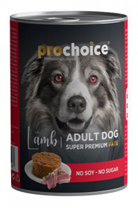 PRO CHOICE - ProChoice Kuzu Etli Şekersiz Ezme Yetişkin Köpek Konservesi 400gr PRO CHOICE - ProChoice Kuzu Etli Şekersiz Ezme Yetişkin Köpek Konservesi 400gr