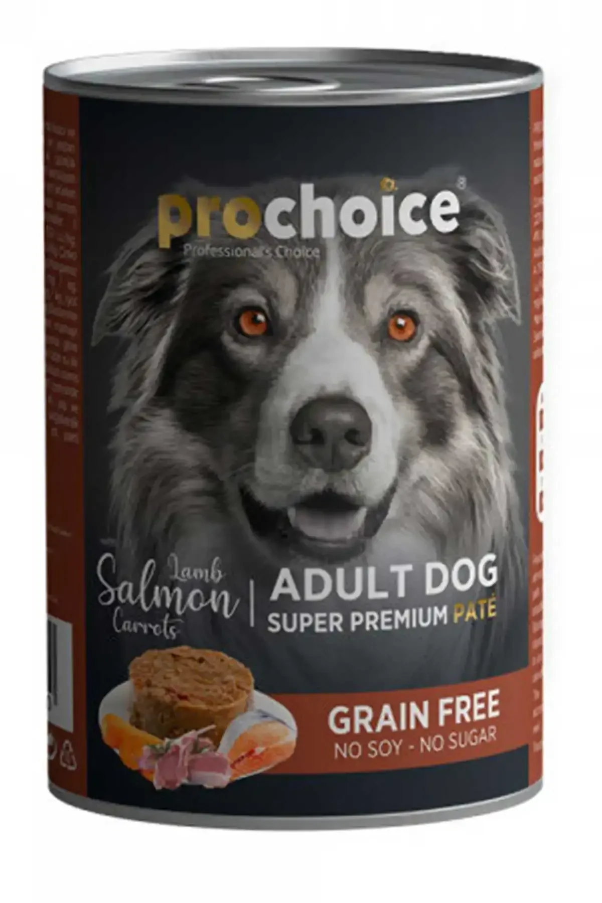 ProChoice Tahılsız Kuzu Etli ve Somonlu Havuçlu Ezme Yetişkin Köpek Konservesi 400gr - Thumbnail
