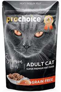 PRO CHOICE - ProChoice Pouch Tahılsız Somonlu ve Ciğerli Tahılsız Yetişkin Kedi Konservesi 85gr PRO CHOICE - ProChoice Pouch Tahılsız Somonlu ve Ciğerli Tahılsız Yetişkin Kedi Konservesi 85gr