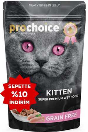 ProChoice Pouch Tavuklu ve Ciğerli Tahılsız Yavru Kedi Konservesi 85gr
