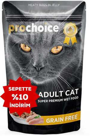 PRO CHOICE - ProChoice Pouch Tahılsız Tavuklu ve Ciğerli Tahılsız Yetişkin Kedi Konservesi 85gr