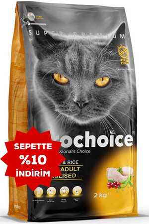 ProChoice Pro 32 Tavuk ve Pirinçli Kısırlaştırılmış Yetişkin Kedi Maması 2kg