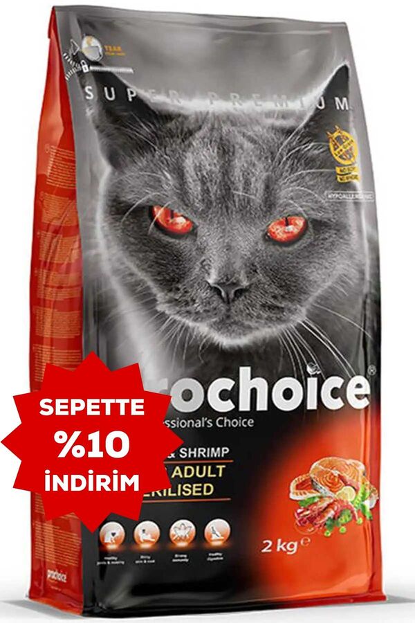 ProChoice Pro 33 Adult Somon ve Karidesli Kısırlaştırılmış Kedi Maması 2kg