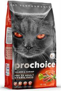 ProChoice Pro 33 Somon ve Karidesli Kısırlaştırılmış Yetişkin Kedi Maması 15kg - Thumbnail