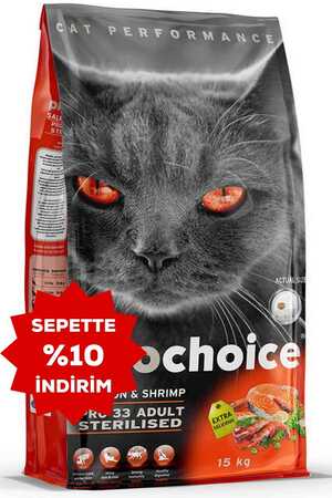 PRO CHOICE - ProChoice Pro 33 Somon ve Karidesli Kısırlaştırılmış Yetişkin Kedi Maması 15kg