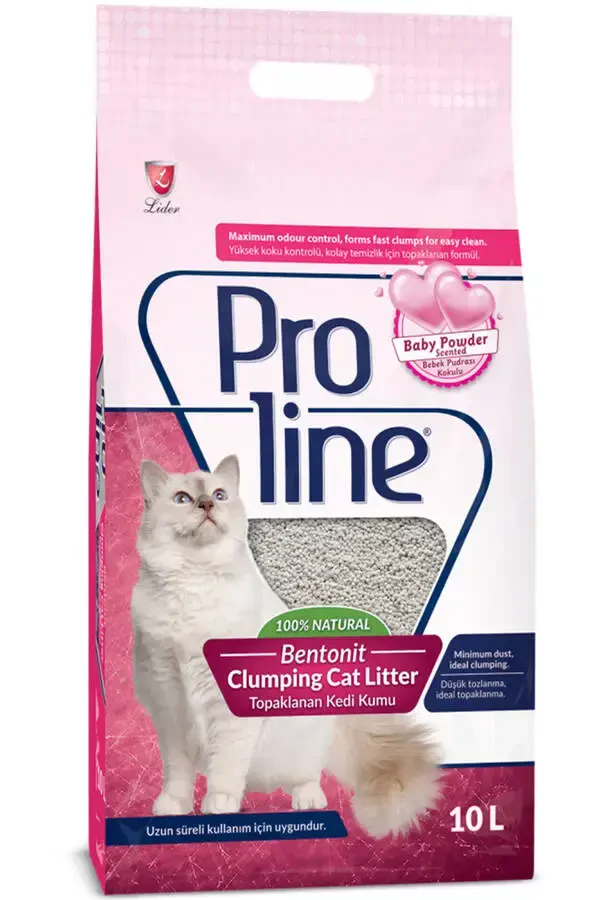 Proline Bentonit Kedi Kumu Bebek Pudrası Kokulu 10lt - Thumbnail