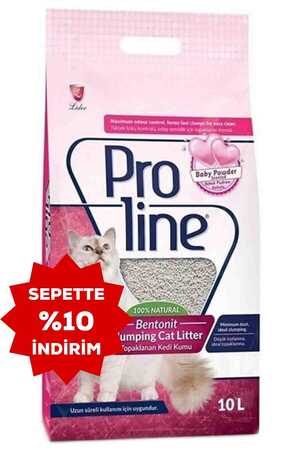 Proline Bebek Pudrası Kokulu Bentonit Kalın Taneli Kedi Kumu 10lt - Thumbnail