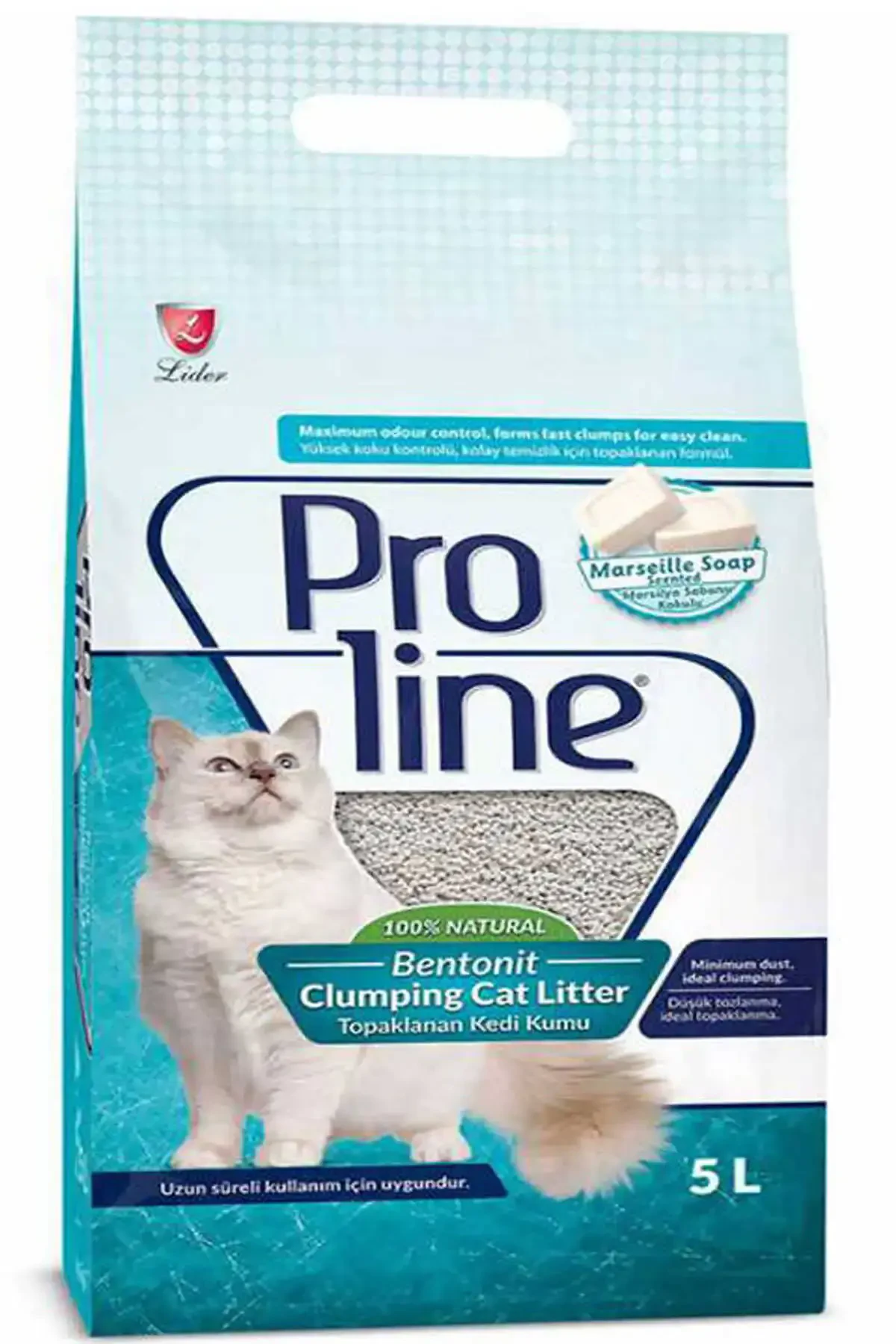 PROLINE - Pro Line Marsilya Sabunlu Bentonit Kedi Kumu 5lt PROLINE - Pro Line Marsilya Sabunlu Bentonit Kedi Kumu 5lt