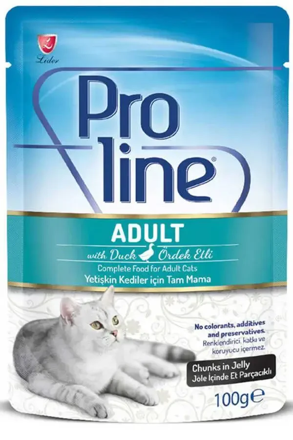 PROLINE - Pro Line Ördek Etli Yetişkin Kedi Konservesi 100gr PROLINE - Pro Line Ördek Etli Yetişkin Kedi Konservesi 100gr