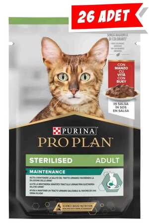 Pro Plan Biftekli Kısırlaştırılmış Kedi Konservesi 85gr (26 Adet)