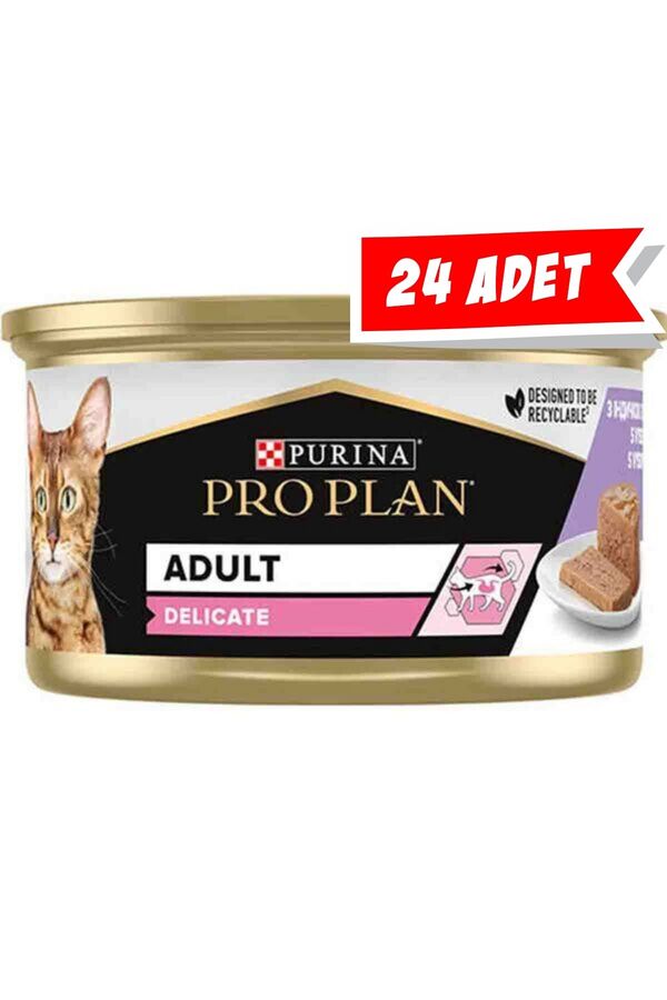 Pro Plan Delicate Hindi Etli Yetişkin Kedi Konservesi 24x85gr 24lü Pro Plan Delicate Hindi Etli Yetişkin Kedi Konservesi 24x85gr 24lü