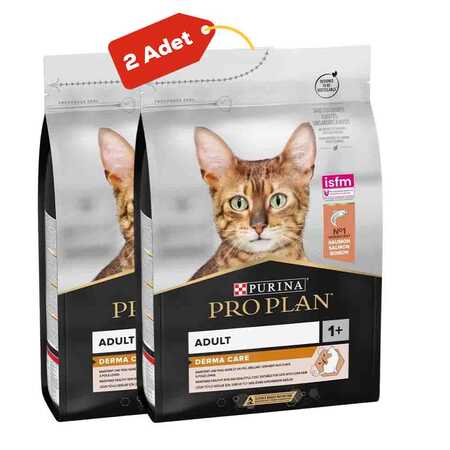 PROPLAN - Pro Plan Derma Care Somonlu Yetişkin Kedi Maması 2li Paket (3kg+3kg)
