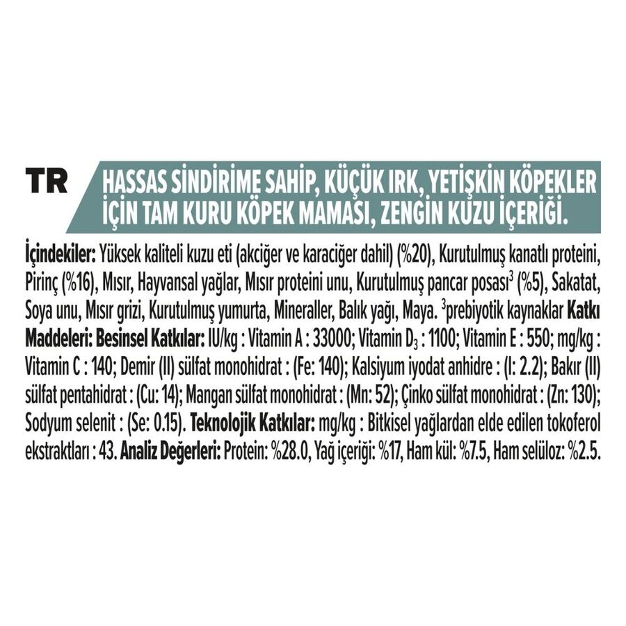 Pro Plan Kuzu Etli Küçük Irk Hassas Sindirim Köpek Maması 7kg