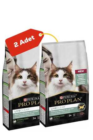 Pro Plan LiveClear Alerjen Azaltan Somonlu Kısırlaştırılmış Kedi Maması 2'li Paket (1,4kg+1,4kg)