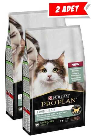PROPLAN - Pro Plan LiveClear Alerjen Azaltan Somonlu Kısırlaştırılmış Kedi Maması 2'li Paket (1,4kg+1,4kg)