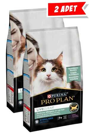 PROPLAN - Pro Plan Liveclear Hindili Kısırlaştırılmış Yaşlı Kedi Maması 2'li Paket (1,4kg+1,4kg)