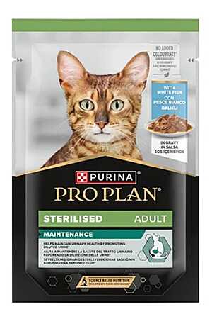Pro Plan Sos İçerisinde Pouch Beyaz Balıklı Kısırlaştırılmış Kedi Konservesi 85gr