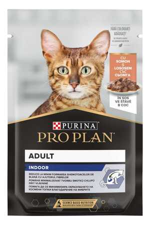 ProPlan Pouch Indoor Sos İçinde Somonlu Yetişkin Kedi Konservesi 85gr - Thumbnail