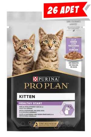 PROPLAN - Pro Plan Pouch Sos İçinde Hindili Yavru Kedi Konservesi 26x85gr 26lı PROPLAN - Pro Plan Pouch Sos İçinde Hindili Yavru Kedi Konservesi 26x85gr 26lı