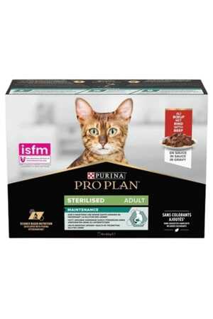PROPLAN - Pro Plan Pouch Sos İçinde Sığır Etli Kısırlaştırılmış Kedi Konservesi 85gr 10lu PROPLAN - Pro Plan Pouch Sos İçinde Sığır Etli Kısırlaştırılmış Kedi Konservesi 85gr 10lu