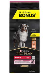 PROPLAN - Pro Plan Somonlu Orta Irk Hassas Derili Yetişkin Köpek Maması 14kg + 2,5kg